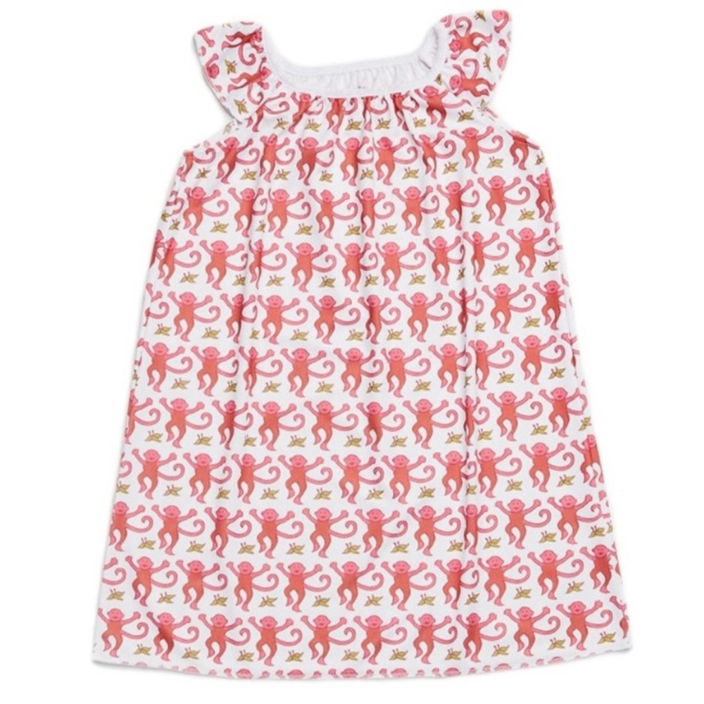 NWT Roller Rabbit Pink Monkey Marina Nightgown Size 8-sold out!